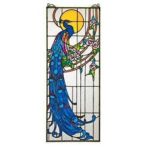 Peacock's Sunset Stained Glass Window
