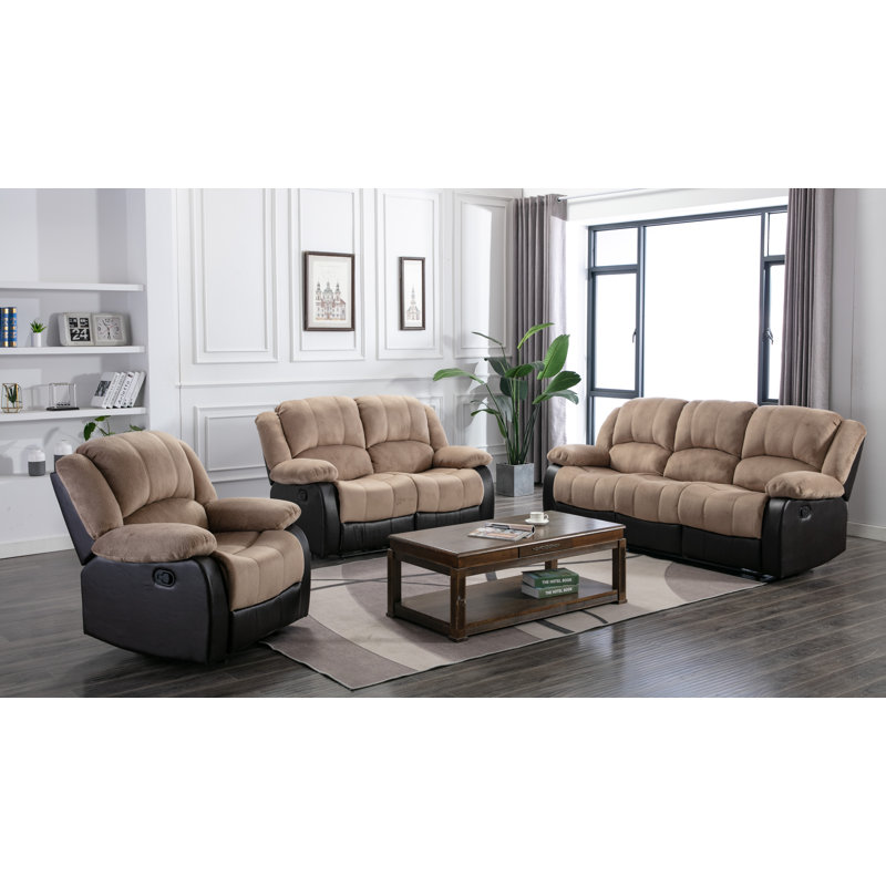 Winston Porter Perrysburg 3 Piece Reclining Living Room Set