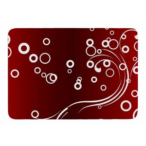 White Abstract on Red by Fotios Pavlopoulos Memory Foam Bath Mat