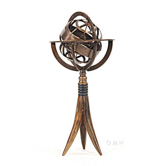 Old Modern Handicrafts Decorative Brass Armillery Globe On Horn Stand Wayfair