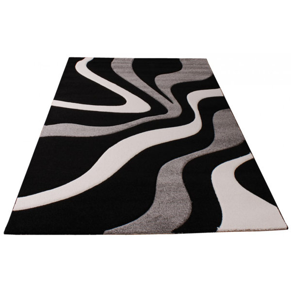 Zipcode Design Kynlee Black/Grey/White Rug & Reviews Wayfair.co.uk