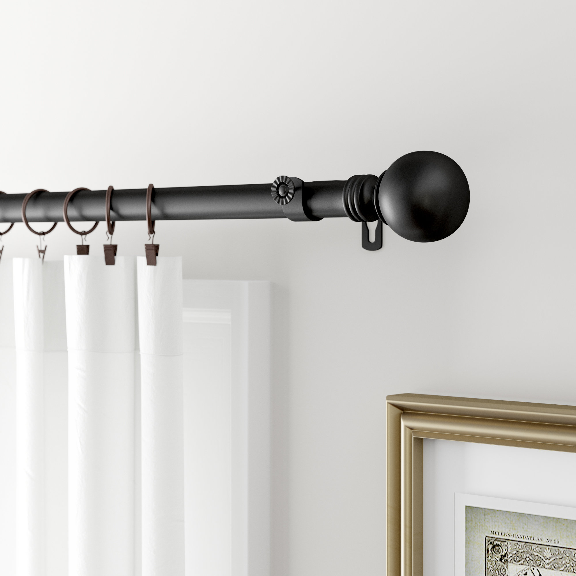 Three Posts Orpha Globe Single Curtain Rod Set Reviews Wayfair