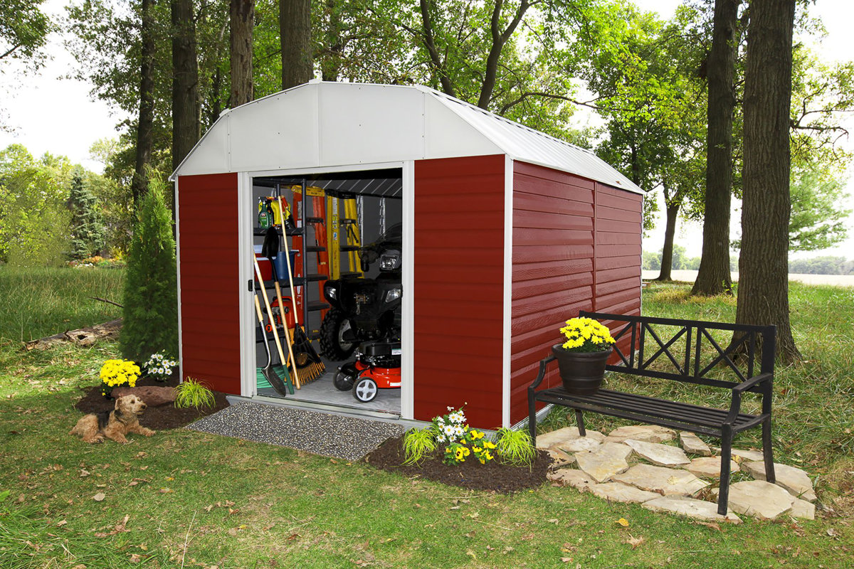 Arrow Barn 10 ft. W x 12 ft. D Metal Storage Shed & Reviews Wayfair.ca