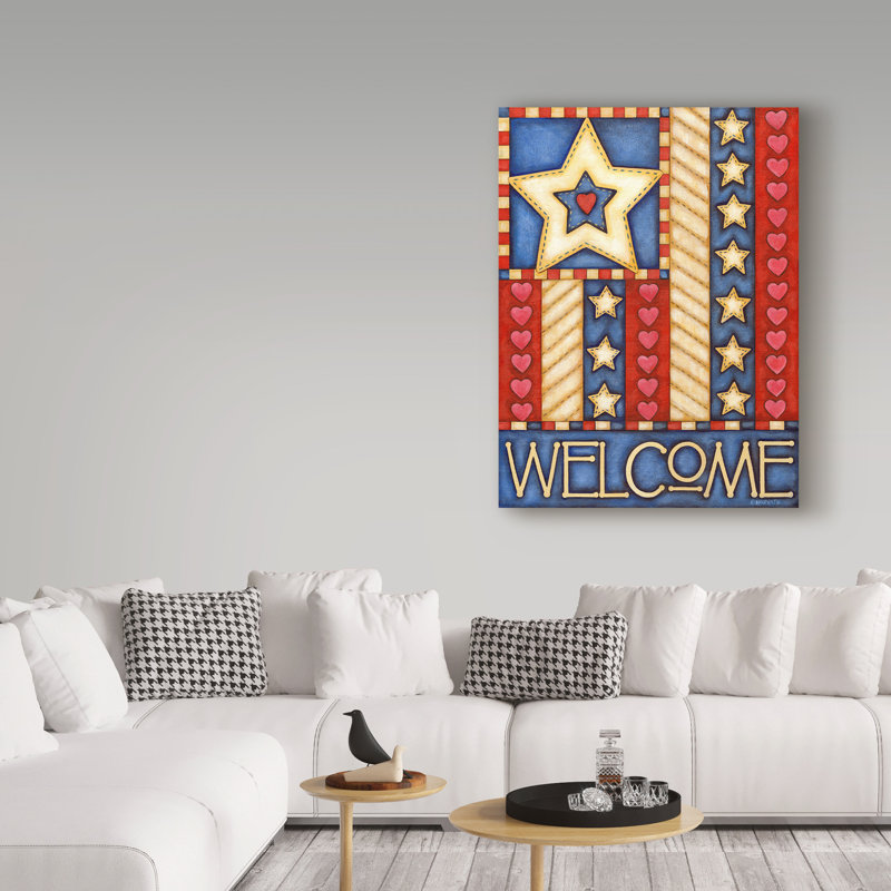 August Grove American Star Welcome Acrylic Painting Print On