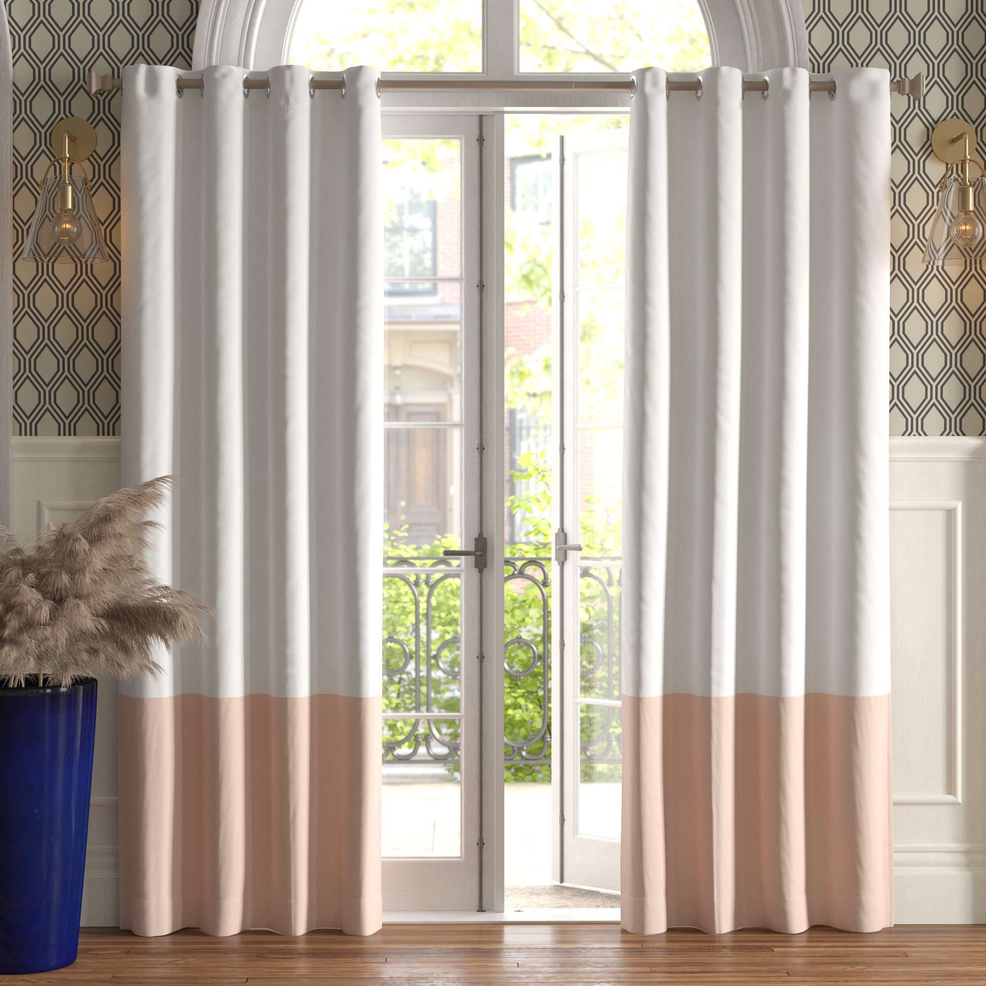 Lutz Color Block Blackout Thermal Grommet Curtain Panels Reviews