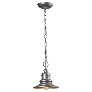 Best Griffin 1-Light Matte Silver Outdoor Pendant By Beachcrest Home Outdoor Lighting Griffin 1-Light Matte Silver Outdoor Pendant By Beachcrest Home Outdoor Lighting