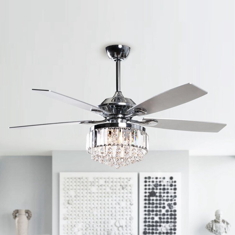 52%27%27+Etting+5+ +Blade+Ceiling+Fan+with+Remote+Control+and+Light+Kit+Included