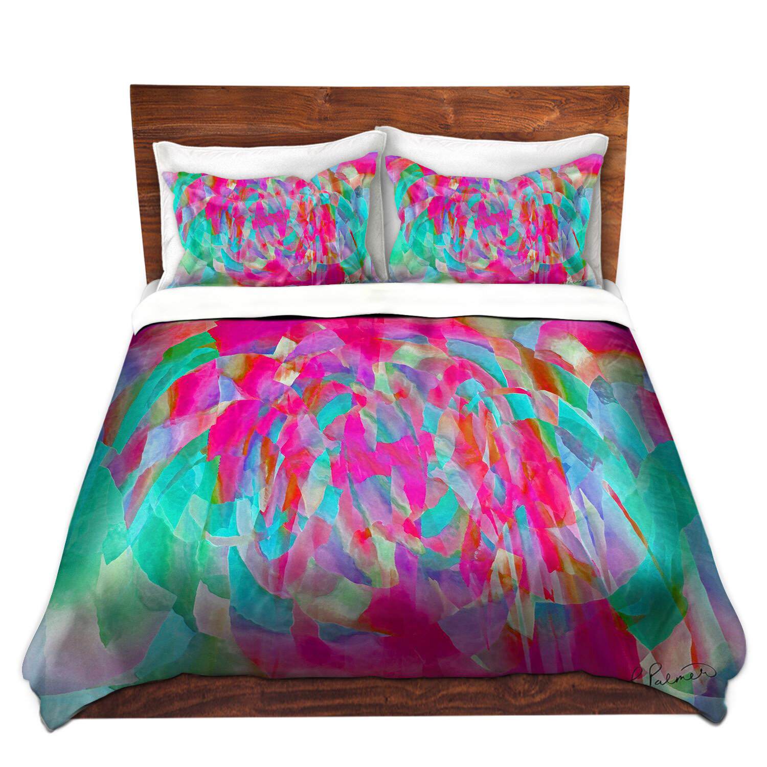 Latitude Run Mclaurin Ruth Palmer Hot Pink Chards Microfiber Duvet