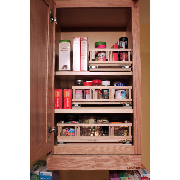 Rebrilliant Upper Cabinet Spice Rack Caddy Small Pull Out Drawer