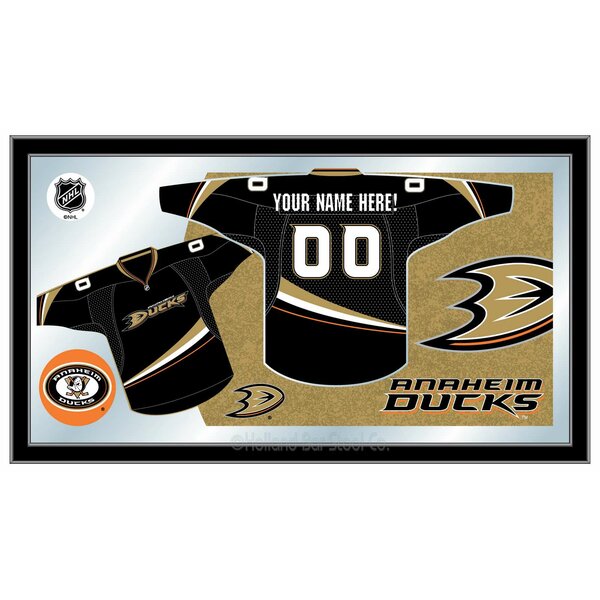 NHL Jersey Mirror Framed Graphic Art by Holland Bar Stool