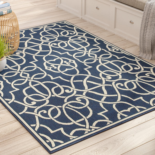 Kailani Blue Indoor/Outdoor Area Rug by Beachcrest Home