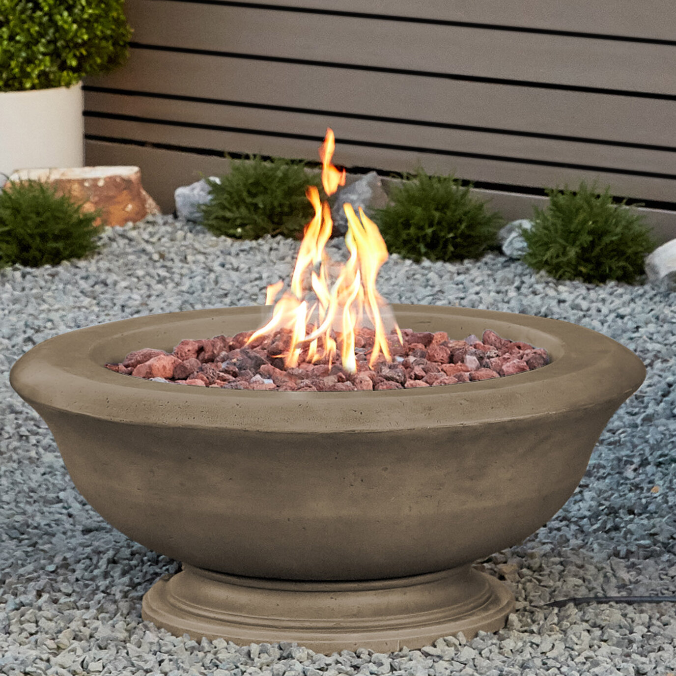 Real Flame Treviso Concrete Natural Gas Fire Pit Wayfair Ca