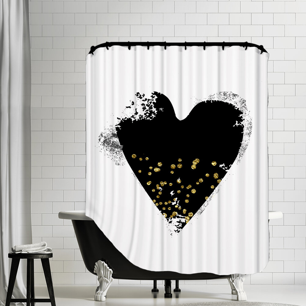 East Urban Home Heart Single Shower Curtain Reviews Wayfair