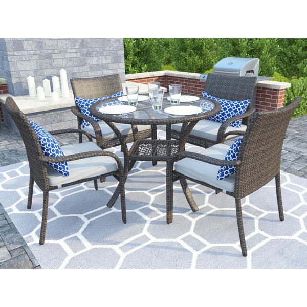 Modern Bennington 5 Piece Dining Set With Cushions By Sol 72 Outdoor Cool