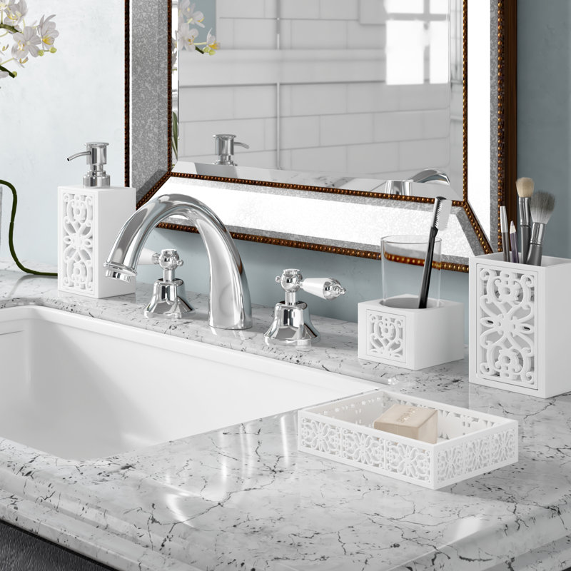 House Of Hampton Mirror Janette 4 Piece Bathroom Accessories Set