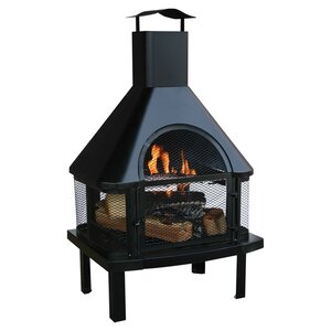 Steel Wood Burning Outdoor Fireplace