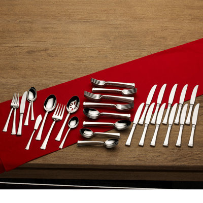 Harmony 65 Piece 18/10 Stainless Steel Flatware Set, Service for 12 Mikasa