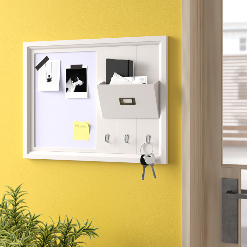 Letter Holder Wall Mount Kitchen With Hooks And Dry Erase Board Black Mdesign Mail Key Rack
