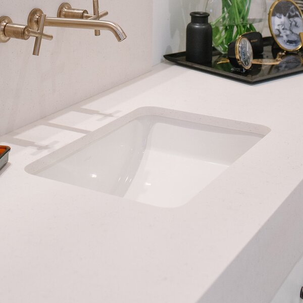 Ladena Ceramic Rectangular Undermount Bathroom Sink with Overflow by Kohler