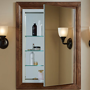 Verdera Aluminun Medicine Cabinet with adjustable Flip Out Flat Mirror, 24