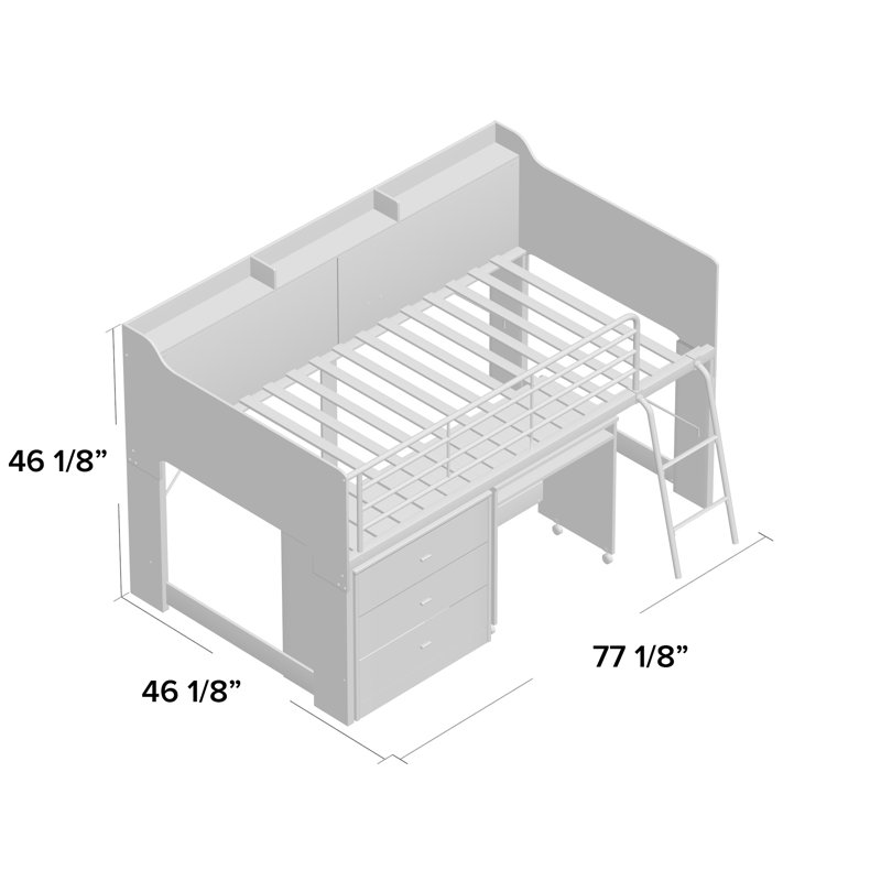 Mack Milo Alcester Twin Low Loft Bed With Drawers Reviews
