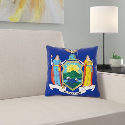 Centers New York Flag in , Spun Poly/Throw Pillow-Indoor East Urban Home Size: 20