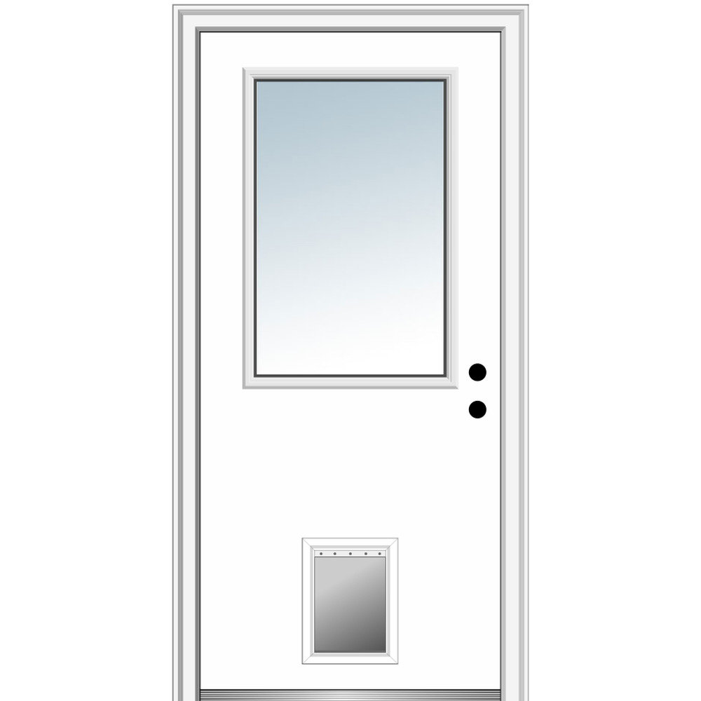 Verona Home Design 0 5 Lite With Pet Door Steel Prehung Front