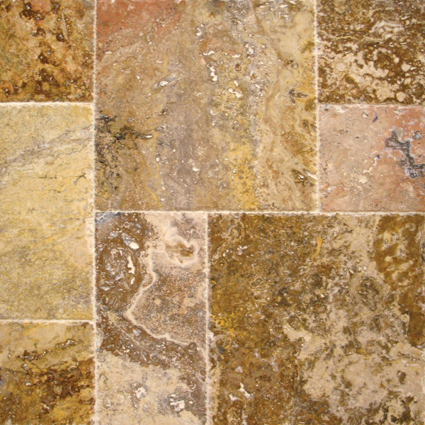 Tuscany Scabas Travertine Field Tile in Honed, Unfilled and Chipped Yellow by MSI