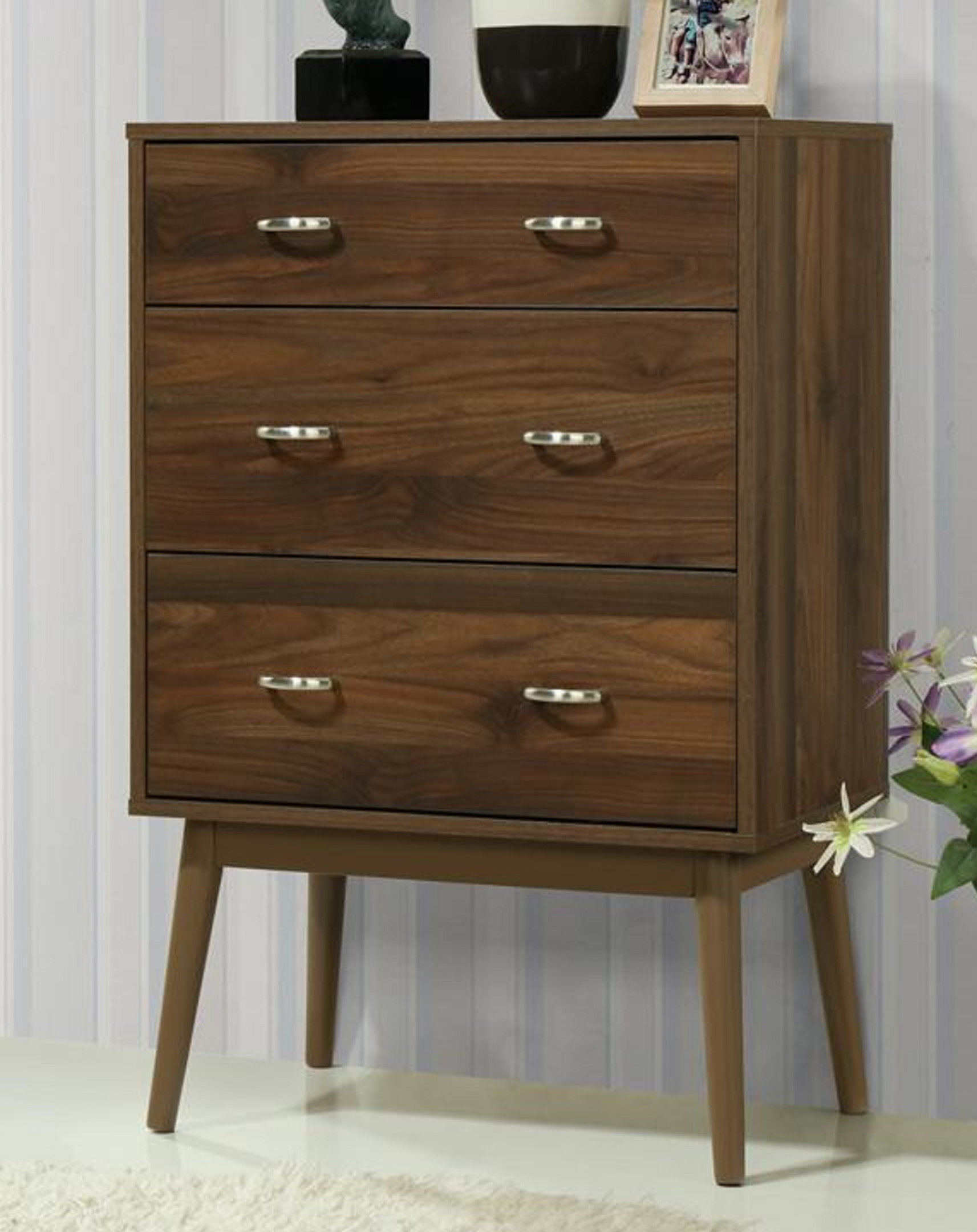 George Oliver Devos Midcentury 3 Drawer Chest Wayfair