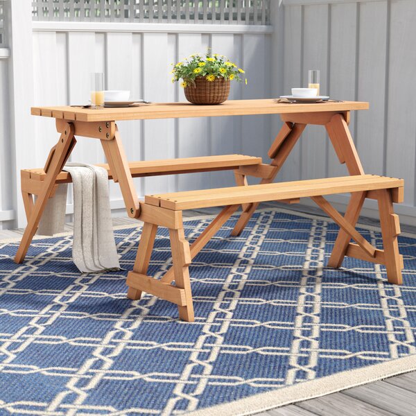 Andres Folding Picnic Table and Bench by Freeport Park
