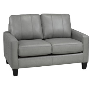 Semi Aniline Leather Sofa Wayfair Eilish Genuine Leather Loveseat