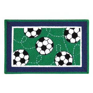 Dollard Soccer Sport Green Area Rug