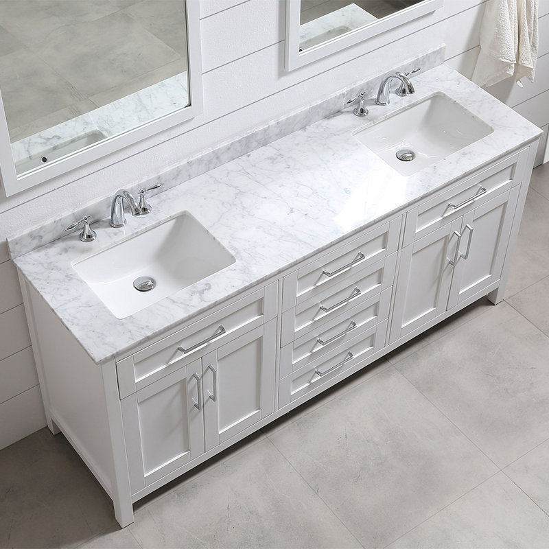 Ove Decors Tahoe 72" Double Bathroom Vanity Set with ...