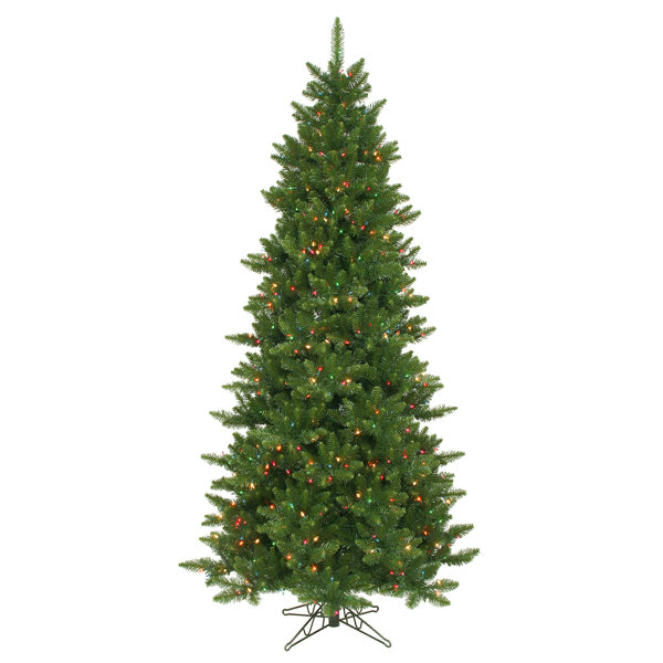 Camdon Fir 8.5' Green Artificial Slim Christmas Tree With 800 Multicolored Lights With Stand By The Holiday Aisle by The Holiday Aisle