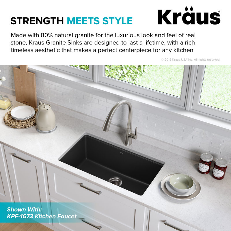 Kgu 413b Kraus 30 5 L X 17 W Undermount Kitchen Sink With Basket
