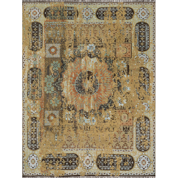 Keithley Hand-Knotted Dune Stone Area Rug by Alcott Hill