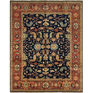 One-of-a-Kind Saffron Hand Knotted Wool Blue/Brown Area Rug