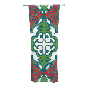 Lace Flakes Damask Sheer Rod Pocket Curtain Panels (Set of 2)