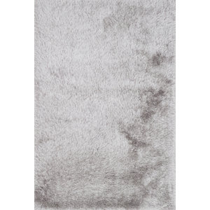 Orian Shag Hand-Tufted Silver Area Rug