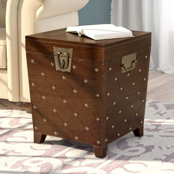 Hassania Nailhead Trunk End Table By World Menagerie No Copoun