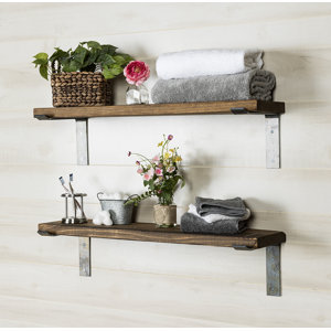 2 Piece Industrial Accent Shelves (Set of 2)