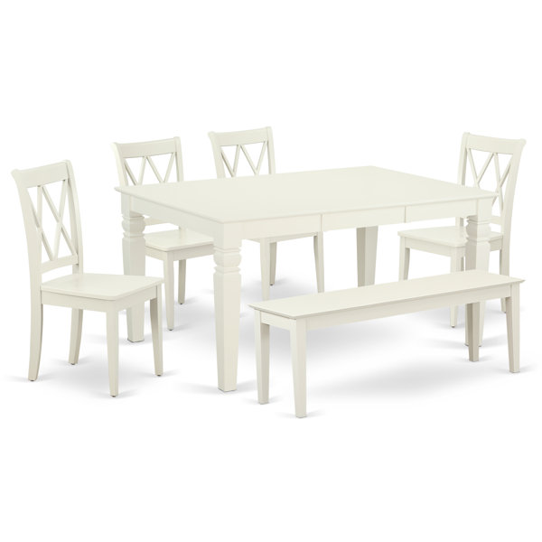 Kulas 6 Piece Extendable Solid Wood Breakfast Nook Dining Set By August Grove #1