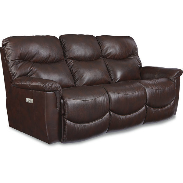 Modern James Genuine Leather Reclining Sofa Shopping Special