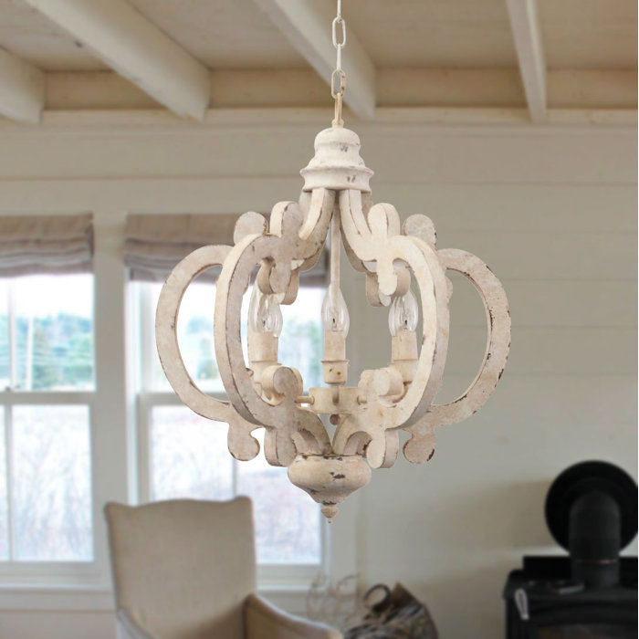 Kacie Cottage Crown 6 Light Lantern Geometric Chandelier Kacie Cottage Crown 6 Light Lantern Geometric Chandelier