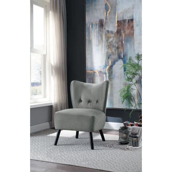 Holeman Velvet Slipper Chair By George Oliver