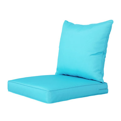 Outdoor BackSeat Cushions Deep Seat Patio Cushions  For All Weather ARTPLAN Fabric Sky Blue