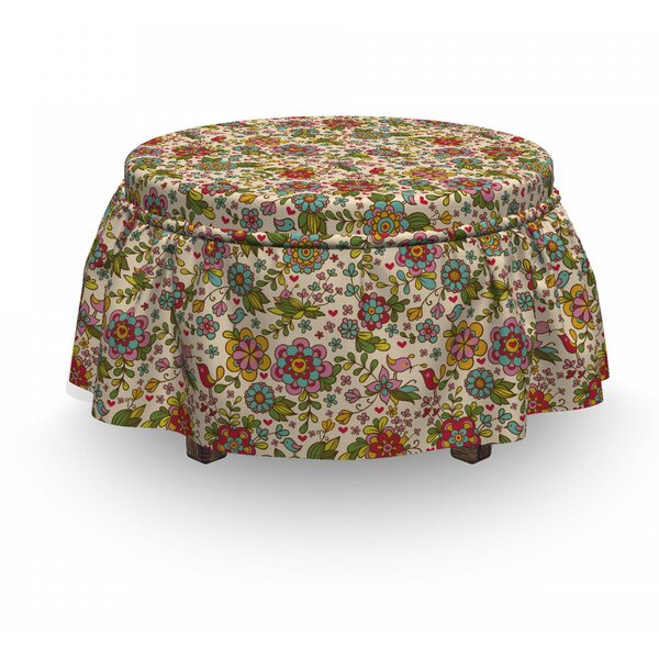 Flora Fauna Ottoman Slipcover (Set Of 2) By East Urban Home