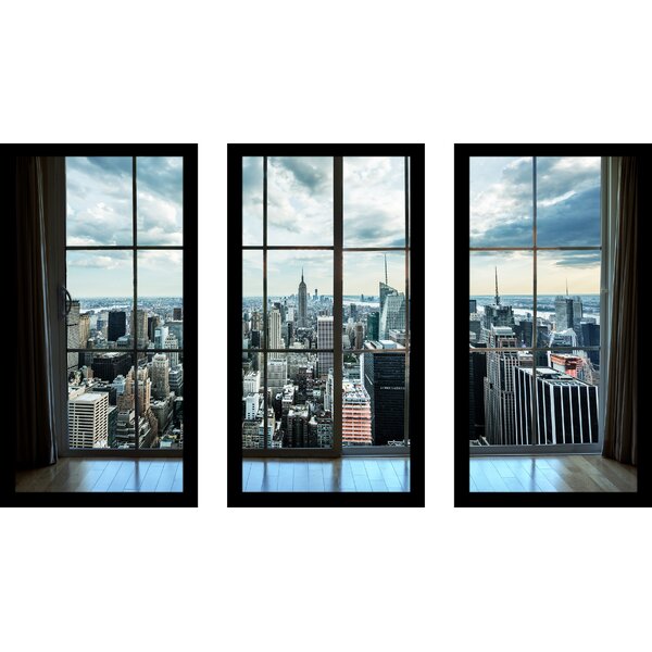 New York Window 3 Piece Framed Photographic Print Set by Picture Perfect International