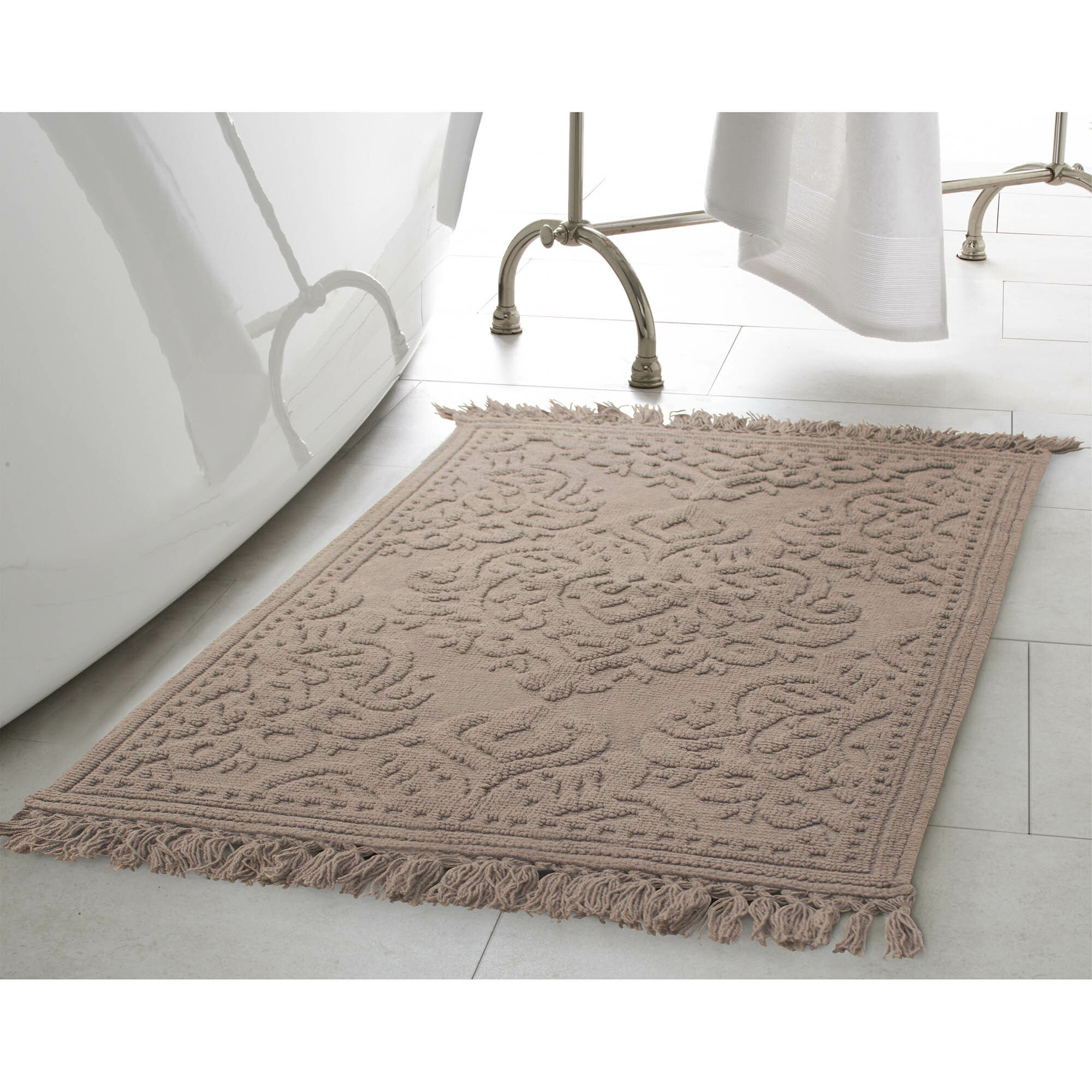 Super S 100 Pure Cotton Large 27 X45 White Chardin Home Classic Bath Rug