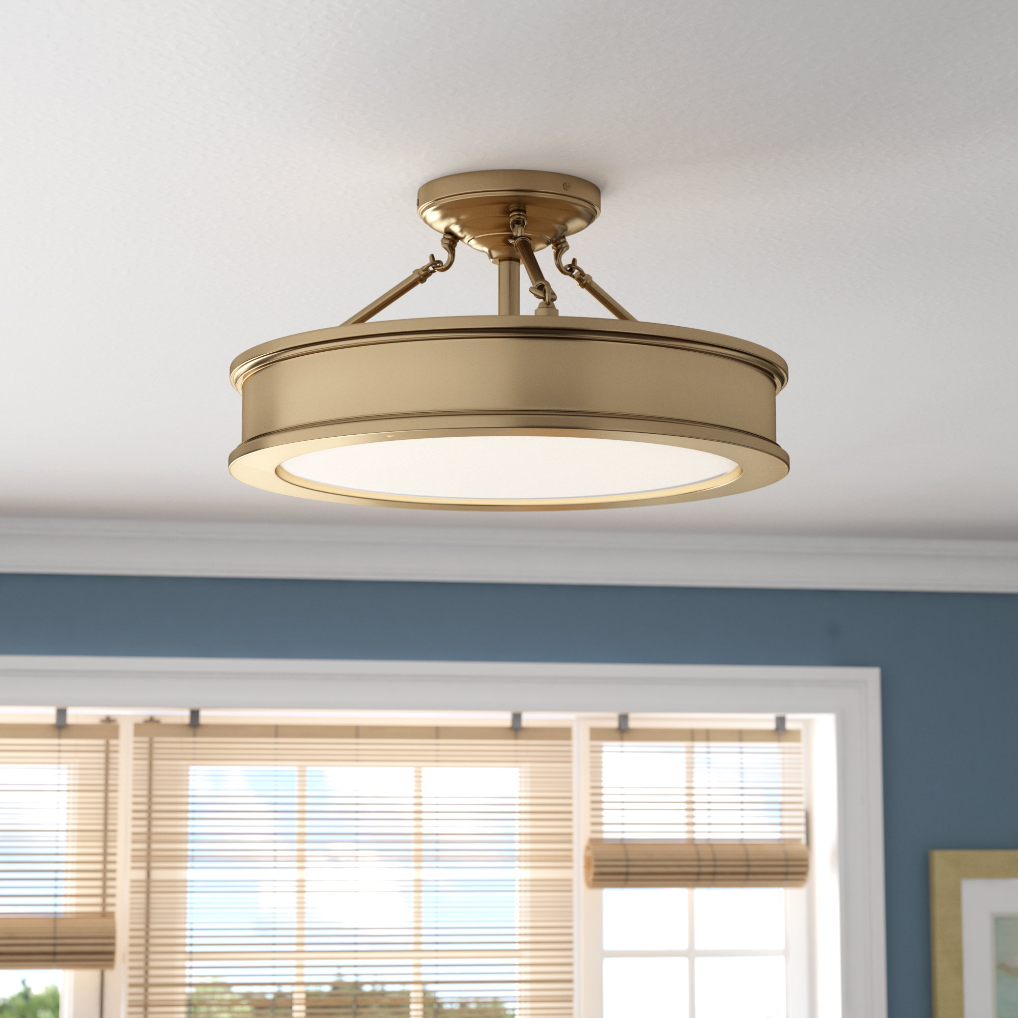Bowers 3 Light Semi Flush Mount Bowers 3 Light Semi Flush Mount